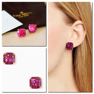 NWT Kate Spade Small Square Stud Earrings fuchsia